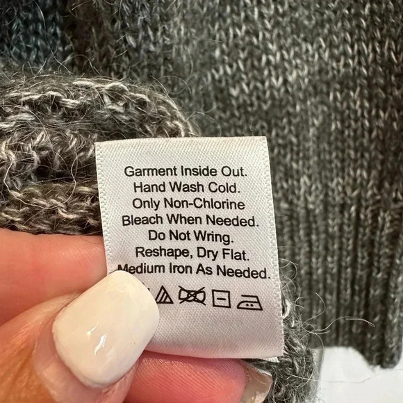 Coldwater Creek Angora Mohair Blend Cardigan Sweater Beaded Size Large 14 / 16 - Picture 13 of 14